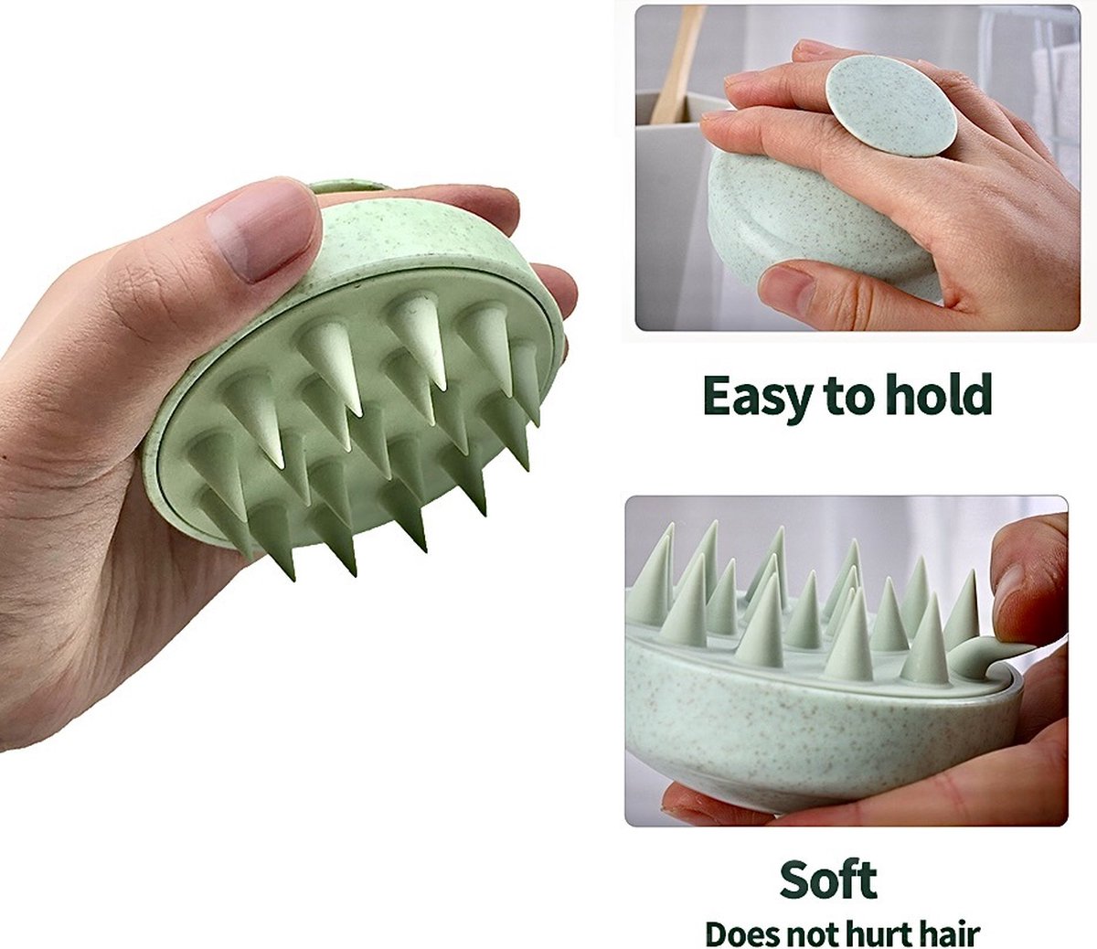 Silicone Shampoo Scalp Massager with Soft Bristles