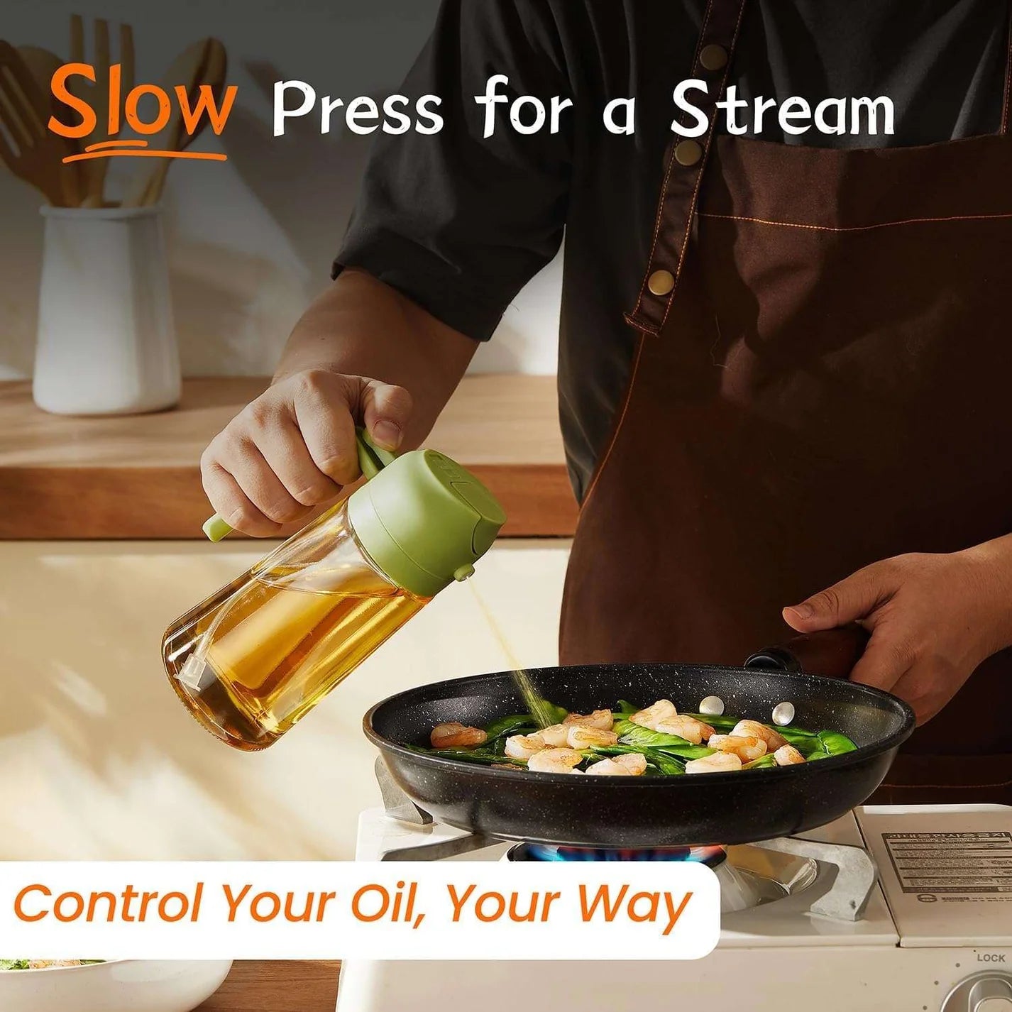 600ML Sprayable & Pourable Oil Bottle โ 2-in-1 Oil Dispenser for Healthy Cooking