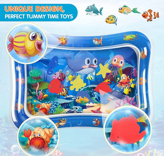 Water Play Mat for Babies Tummy Time, Inflatable (26"× 20" Inches)