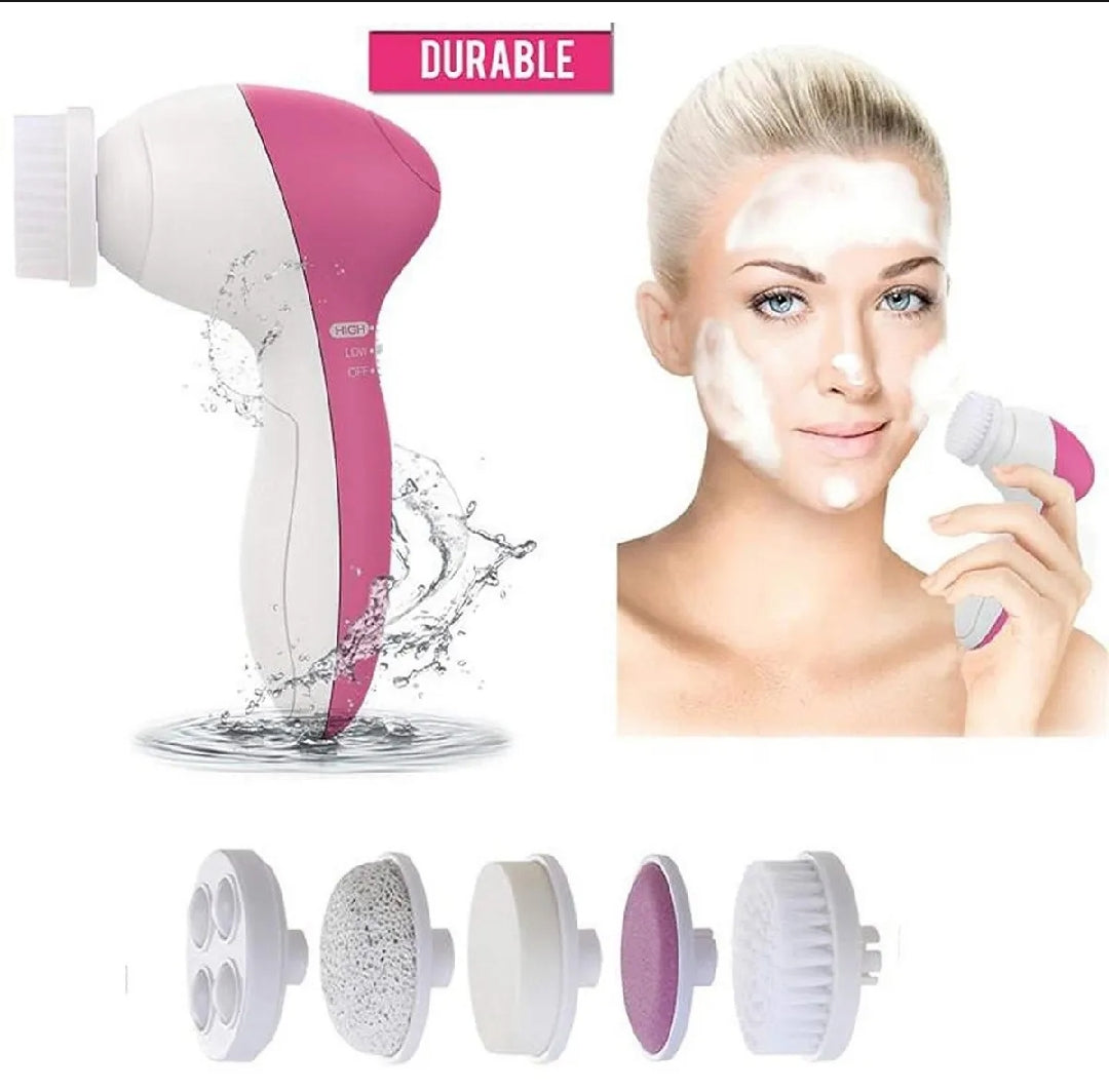 5 in 1 Multifunction Face Facial Cleansing Brush Spa Massage for Skin Care | Battery Operated