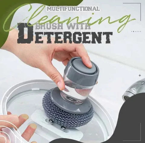 Soap Dispensing Steel Scrubber Brush