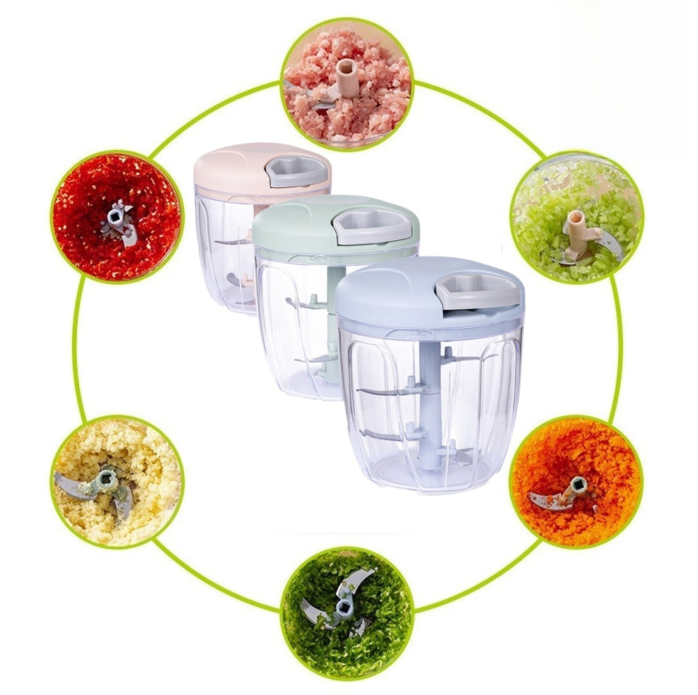 900 ML Manual Hand Pull Rope Chopper with 5 Sharp German Quality Blades