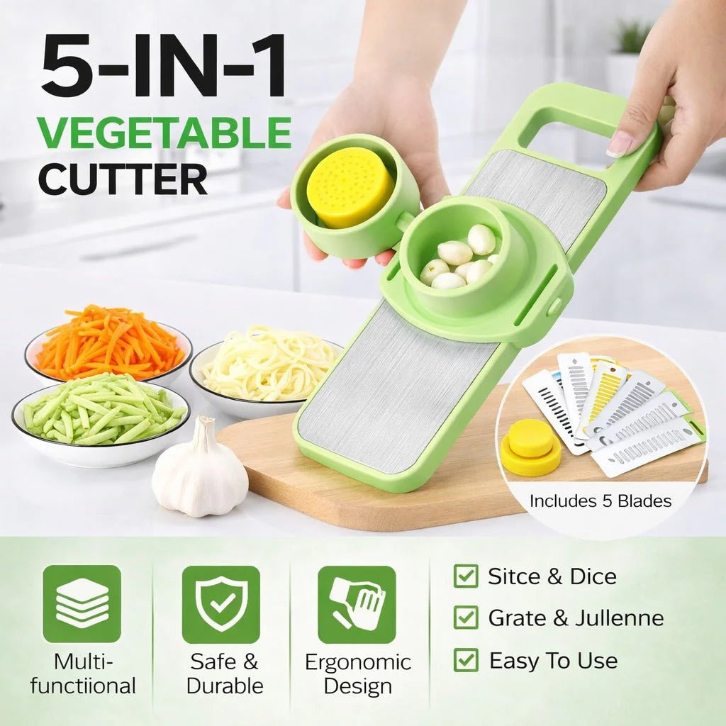 5-in-1 Vegetable Stainless Steel Slicer Cutter