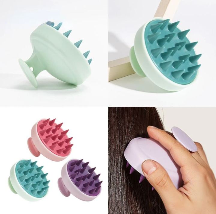 Silicone Shampoo Scalp Massager with Soft Bristles