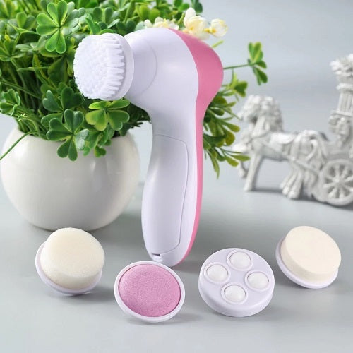 5 in 1 Multifunction Face Facial Cleansing Brush Spa Massage for Skin Care | Battery Operated
