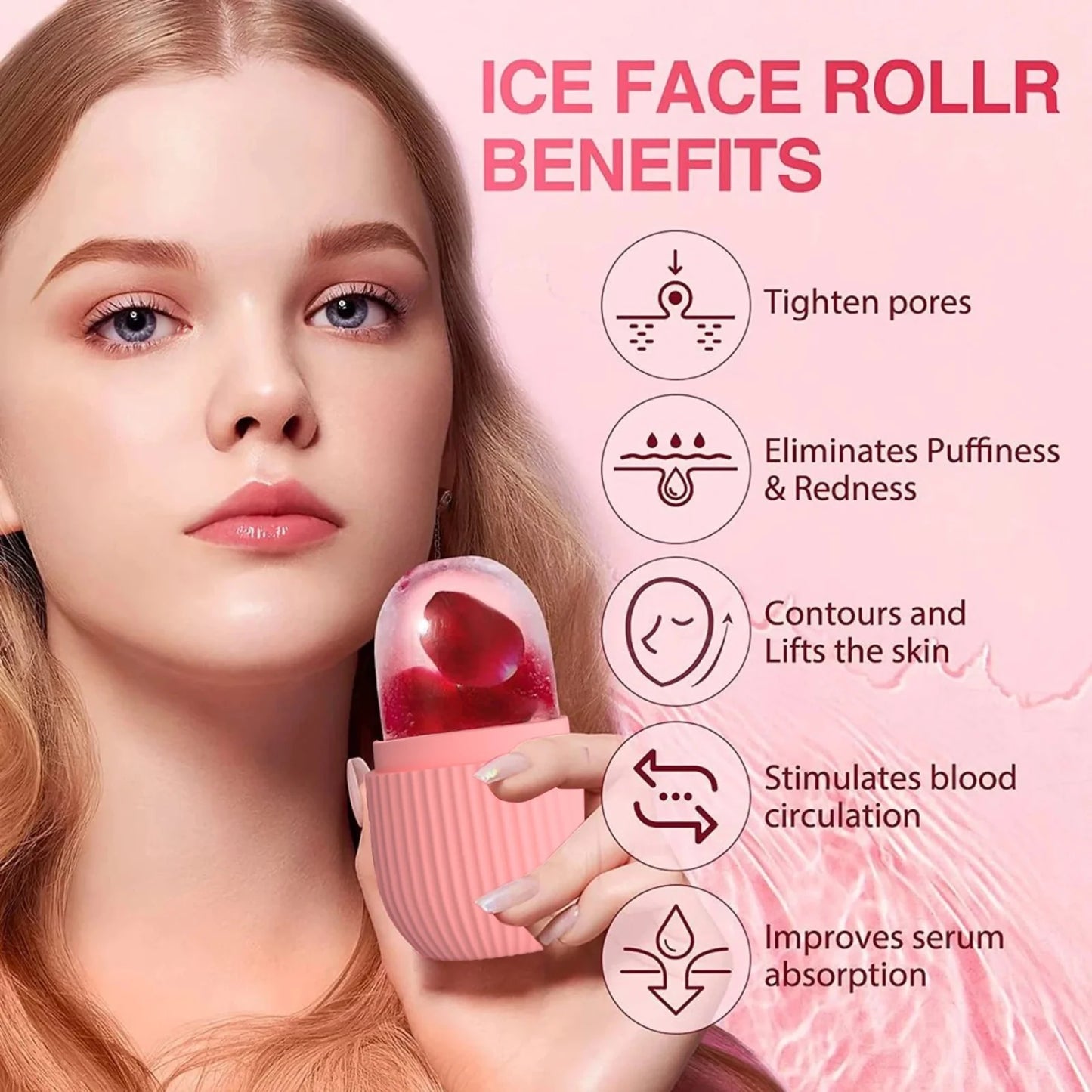 Silicon Ice Cube Face Roller (Random Color)