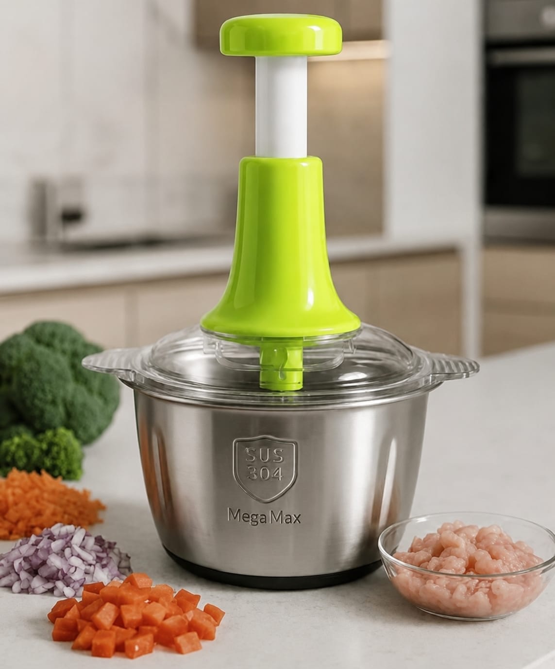 2 LTR Stainless Steel Hand Push Chopper