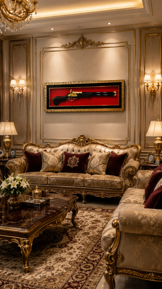 Premium Decorative Vintage Rifle Wall Art Frame | Luxury Wooden Display