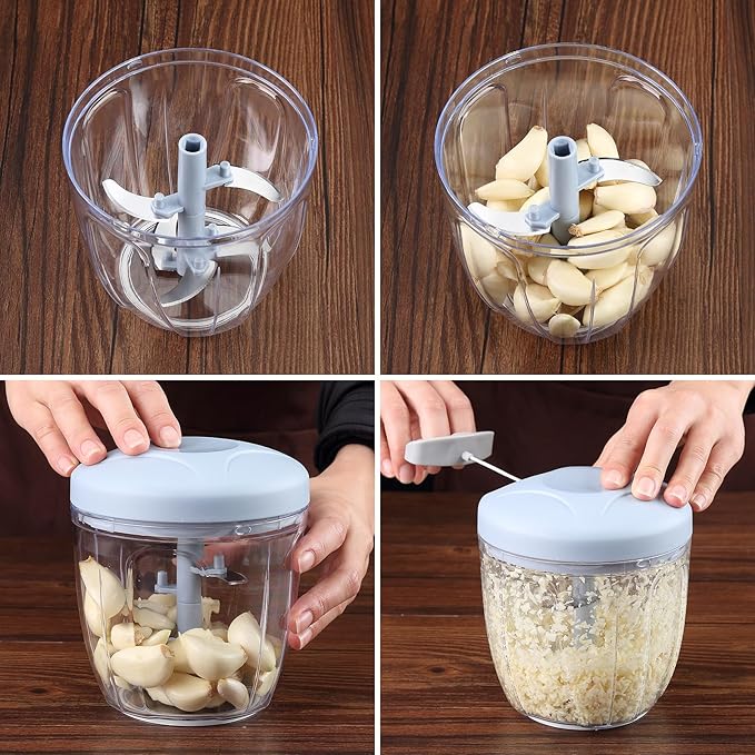 900 ML Manual Hand Pull Rope Chopper with 5 Sharp German Quality Blades