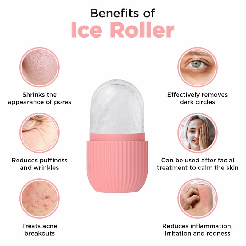 Silicon Ice Cube Face Roller (Random Color)