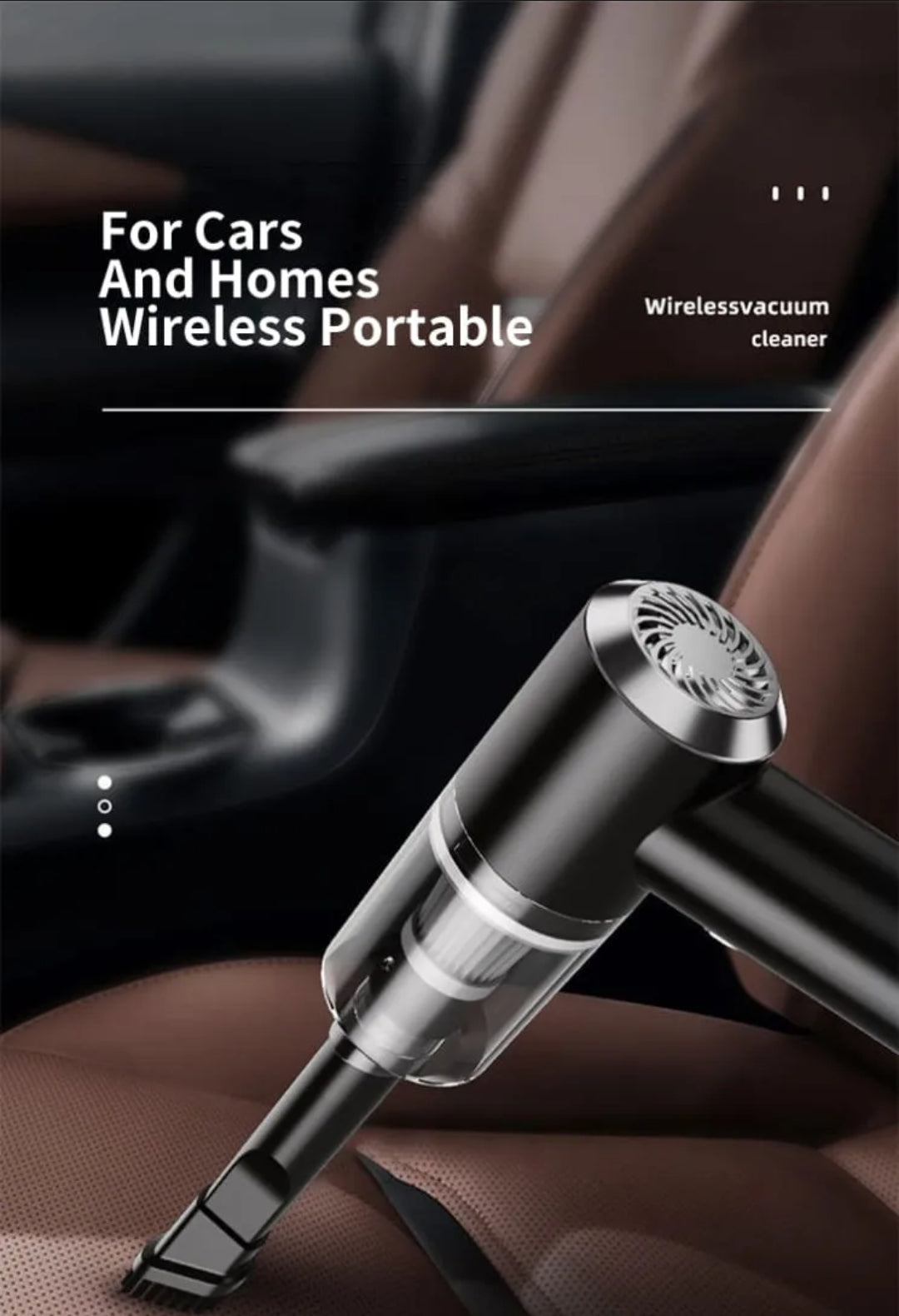 3 in 1 Car, Home Vacuum Cleaner & Air Blower (Multifunctional), USB Rechargeable Wireless