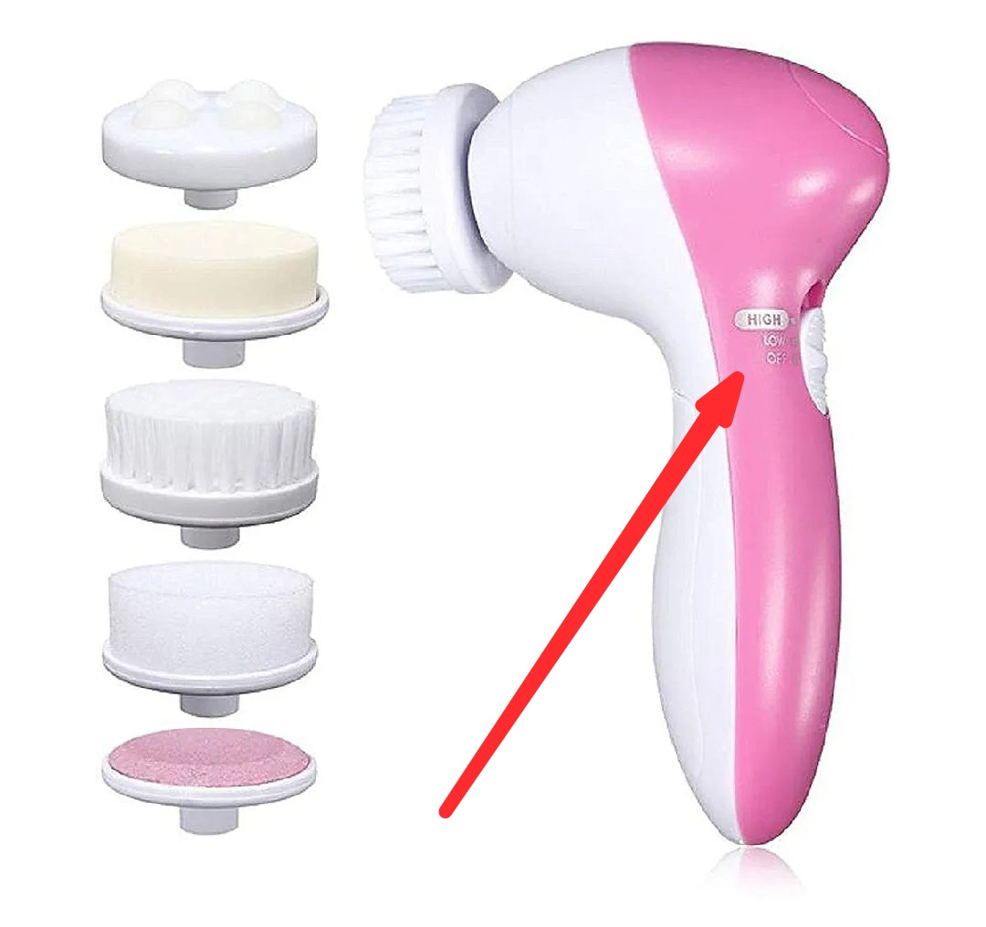 5 in 1 Multifunction Face Facial Cleansing Brush Spa Massage for Skin Care | Battery Operated