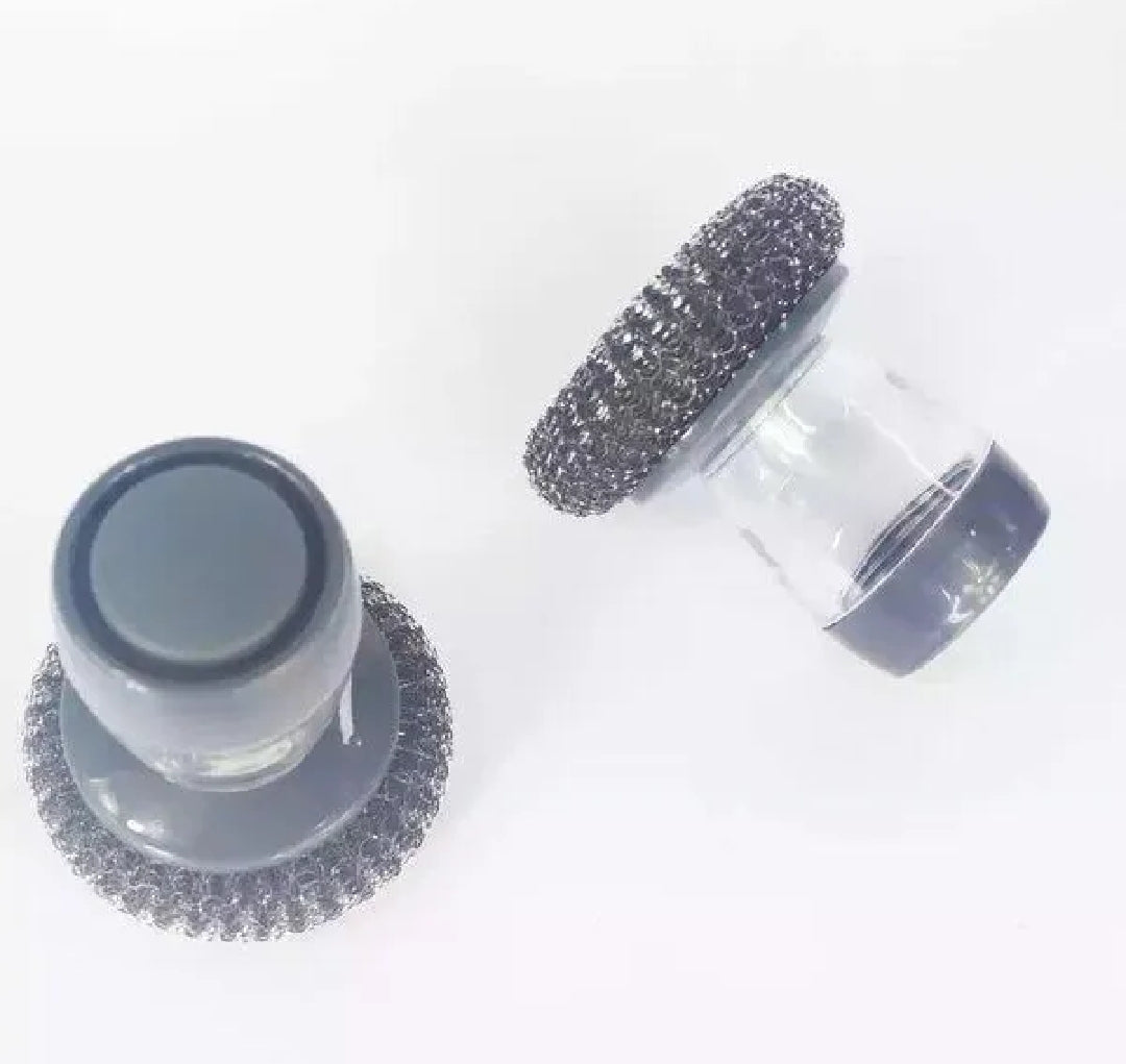 Soap Dispensing Steel Scrubber Brush