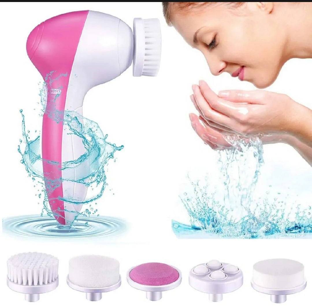 5 in 1 Multifunction Face Facial Cleansing Brush Spa Massage for Skin Care | Battery Operated