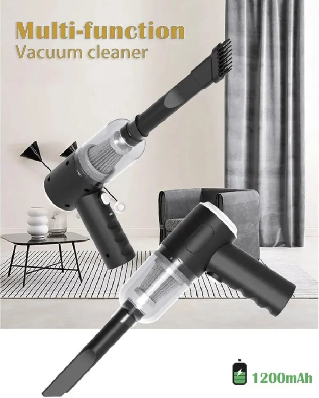 3 in 1 Car, Home Vacuum Cleaner & Air Blower (Multifunctional), USB Rechargeable Wireless
