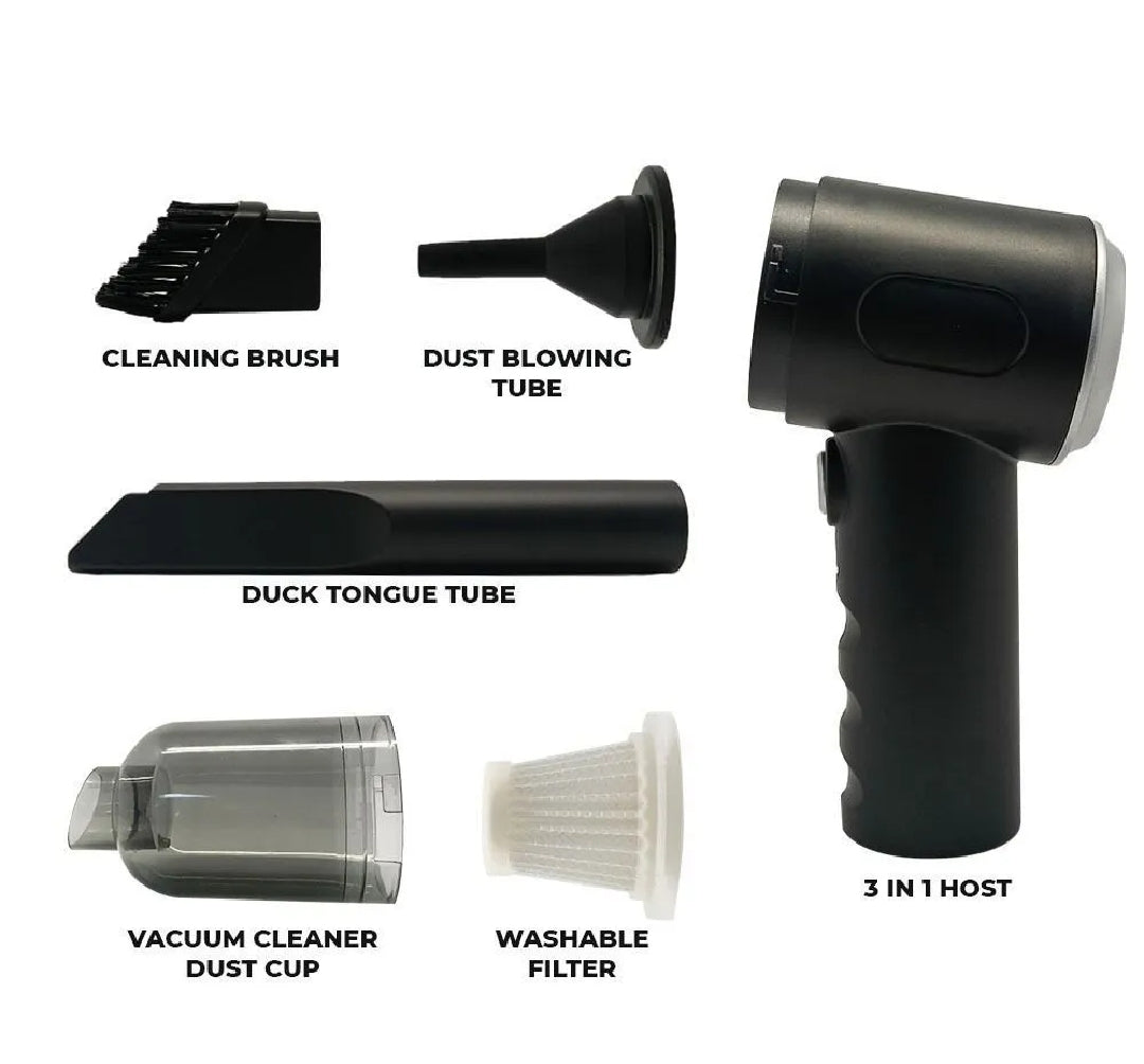 3 in 1 Car, Home Vacuum Cleaner & Air Blower (Multifunctional), USB Rechargeable Wireless
