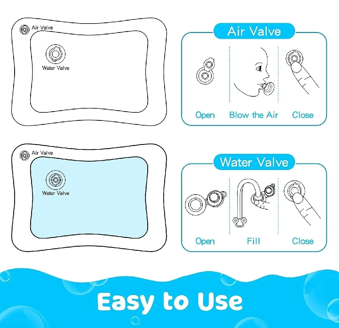 Water Play Mat for Babies Tummy Time, Inflatable (26"× 20" Inches)