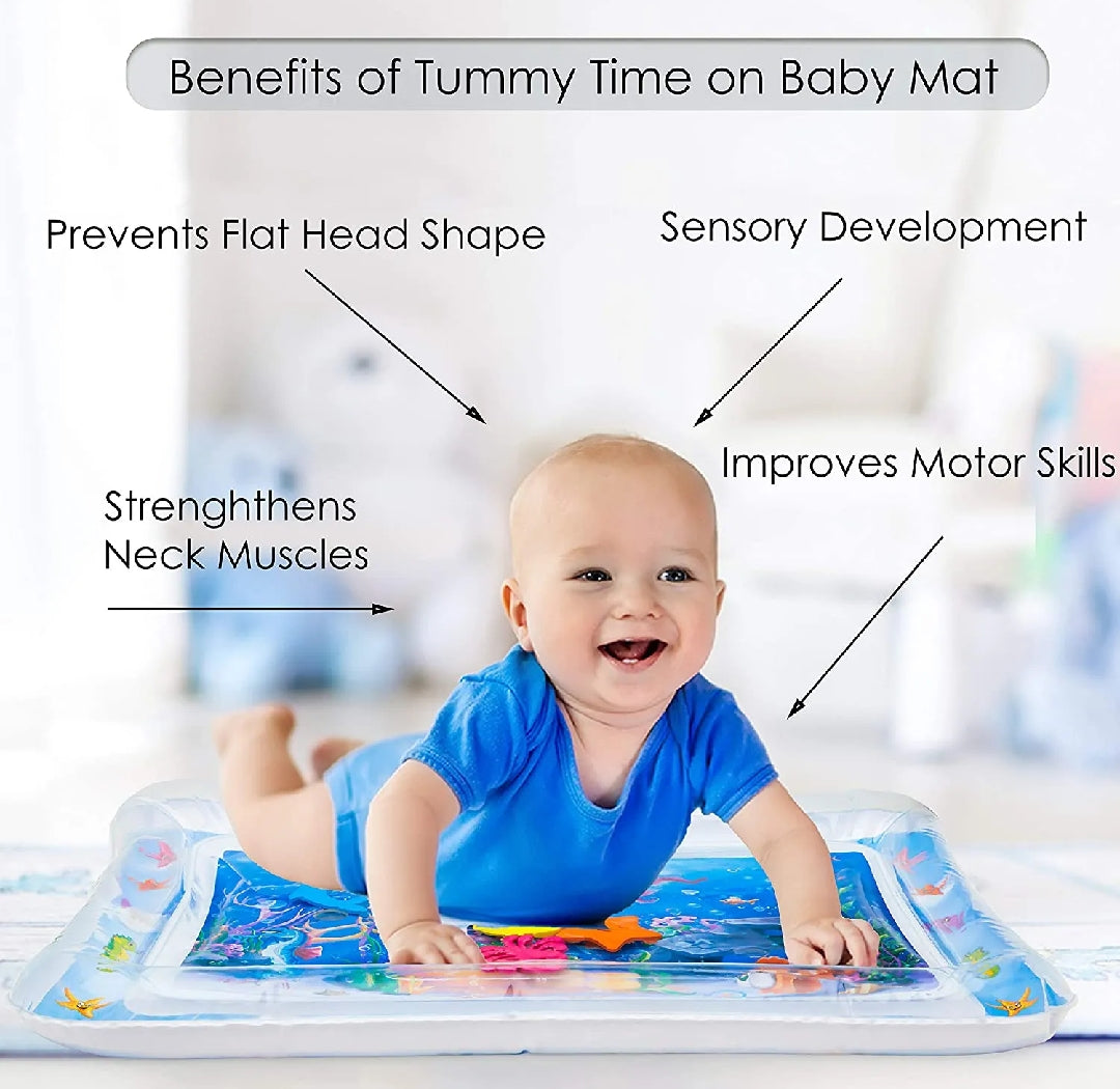 Water Play Mat for Babies Tummy Time, Inflatable (26"× 20" Inches)