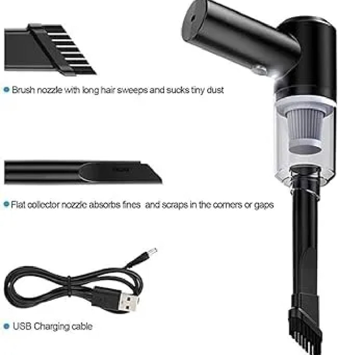 3 in 1 Car, Home Vacuum Cleaner & Air Blower (Multifunctional), USB Rechargeable Wireless