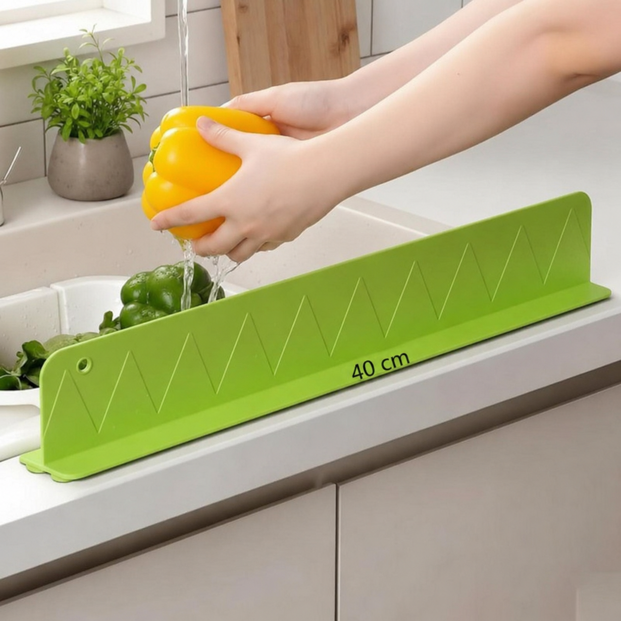 Silicone Sink Splash Guard with Strong Suction Cups (Big Size 40cm in Length)