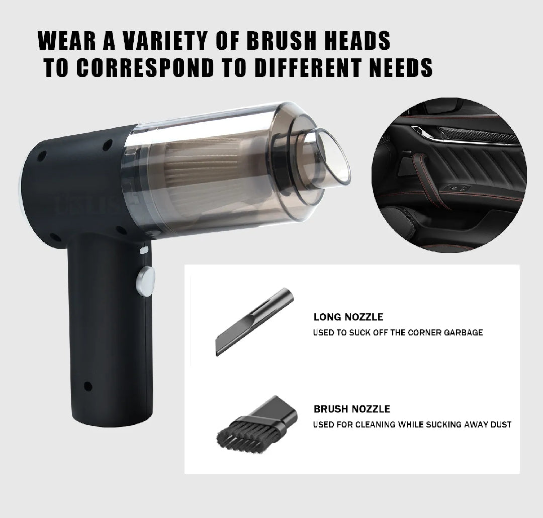 3 in 1 Car, Home Vacuum Cleaner & Air Blower (Multifunctional), USB Rechargeable Wireless