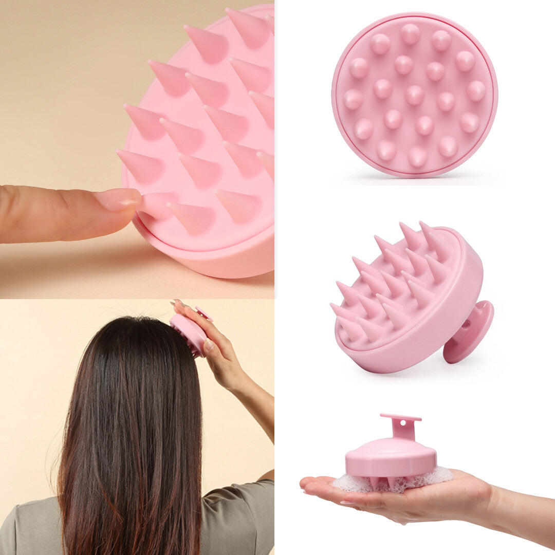 Silicone Shampoo Scalp Massager with Soft Bristles